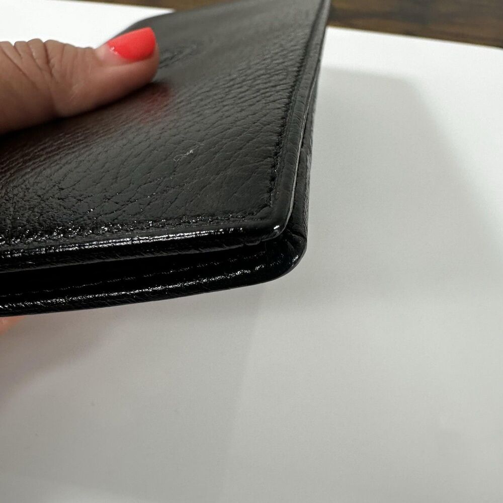 Gianni Versace Long Wallet Mens Vertical Black Leather Medusa Logo Bifold Italy - Picture 7 of 16